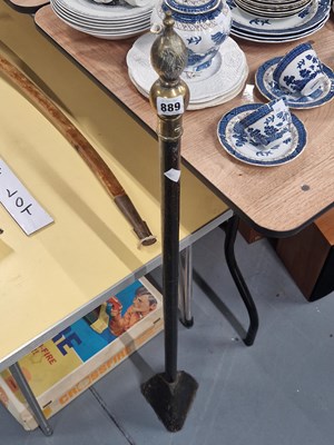 Lot 889 - A lead weighted stancheon with a brass...