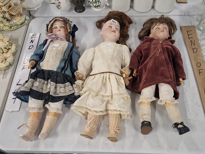 Lot 904 - A bisque headed 390 doll by Armand Marseille...