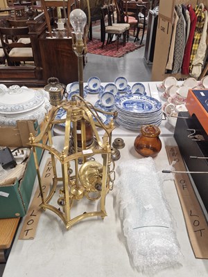 Lot 912 - A Colza type oil lamp as an electric table...