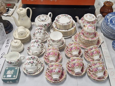 Lot 937 - A Wedgwood hathaway pattern tea set, another...