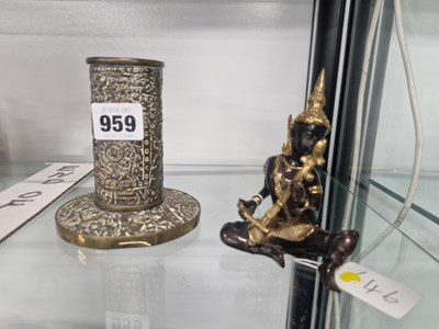 Lot 959 - A parcel gilt bronze figure of a Thai string...