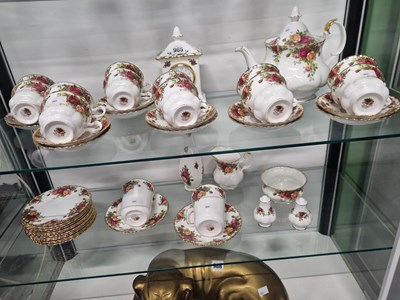 Lot 965 - A Royal Albert Old Rose pattern tea set...
