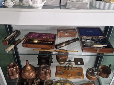 Lot 980 - A Geometry set, a cylindrical calculator, a...