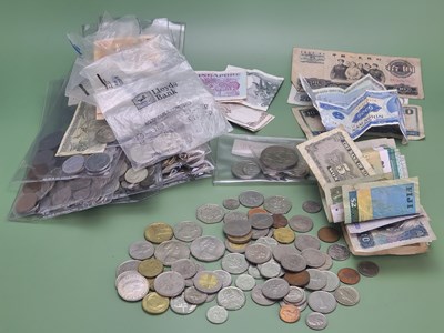 Lot 1109 - A collection of world coins and banknotes.