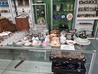 Lot 985C - Drinkng glass, tea wares, electroplate, a...