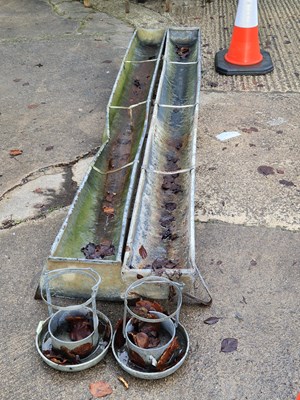 Lot 1253 - Two galvanised feed troughs