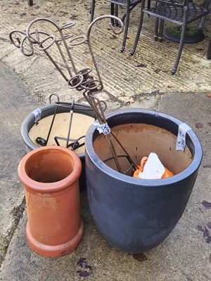 Lot 1257 - Two garden planters together with a chimney...