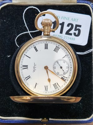 Lot 1125 - A hallmarked 9ct gold pocket watch by Waltham....