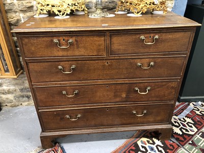 Lot 1310 - A 19th century mahogany banded oak chest of...
