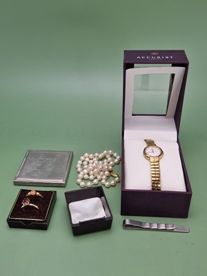 Lot 1127 - A vintage coral and old cut diamond three...