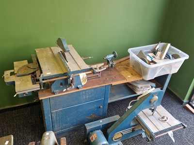 Lot 1271 - A vintage metal Coronet woodworking bench with...