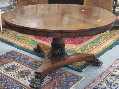 Lot 1298 - A 19th century rosewood breakfast table, the...