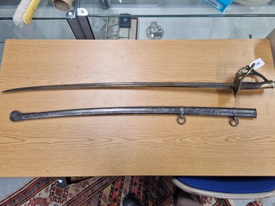 Lot 1295 - A 19th century French cavalry sabre and iron...