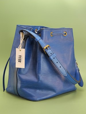 Lot 1132 - Louis Vuitton -Blue Toledo Leather Petit Noe Bag.