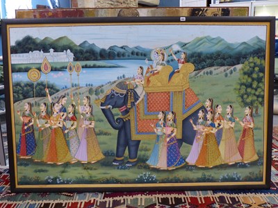 Lot 465 - An impressively large, eastern painted panel...