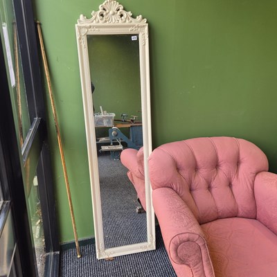 Lot 470 - A tall robing mirror. 176x44cm