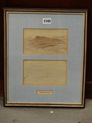 Lot 1143 - Edward Lear (1812-88), a sketch 'Albetone,...
