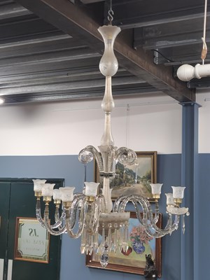 Lot 1243 - A large Venetian style glass 12 arm chandelier....
