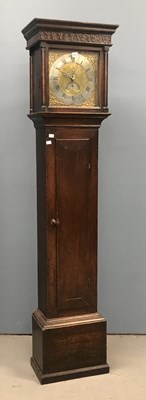 Lot 1213 - A 19th century oak long cased 30 hour clock by...