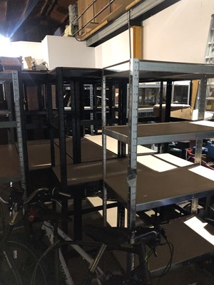 Lot 1279 - Six various metal framed workshop racking units