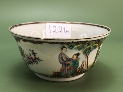 Lot 1224 - A Chinese bowl, the exterior painted in...
