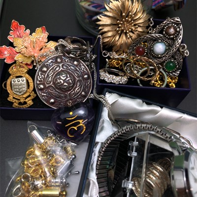 Lot 1012 - Gold, silver and costume jewellery. A...
