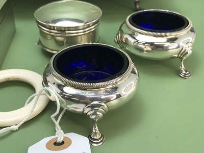 Lot 1244 - A Birmingham silver ring box, a Birmingham...