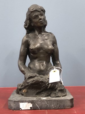 Lot 1253 - A sculpted bronze nude three-quarter length...