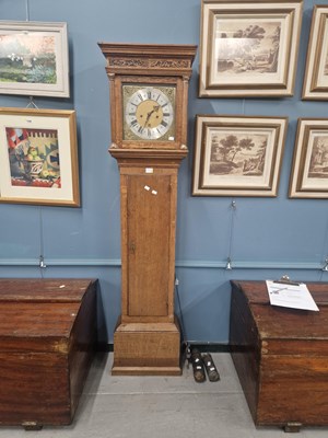 Lot 1266 - An 18th century oak long cased clock by John...