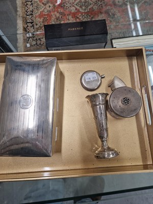Lot 1278 - A silver specimen vase, a scrap silver double...