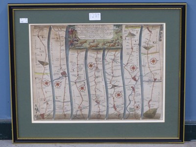 Lot 1289 - A John Ogilby map of the roads from Buckingham...