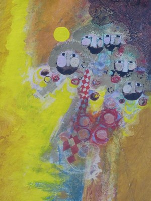 Lot 1327 - Brian Ferran (b. 1940), 'Heads', acrylic on...