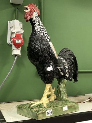 Lot 504 - A life size pottery cockerel