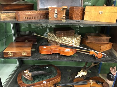 Lot 506 - A violin, two bows together with games and...