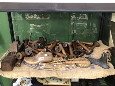 Lot 519 - A collection of machinery reels for threads,...