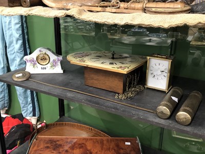 Lot 520 - A wall clock striking on a coiled rod, a...