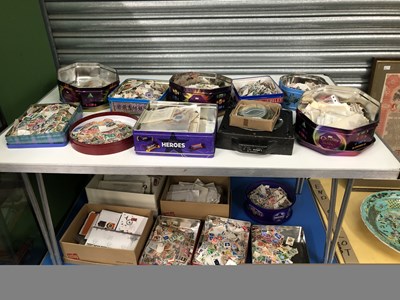 Lot 527 - Tins of postage stamps, first day covers...