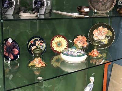 Lot 545 - Five Moorcroft small dishes, a pair of...