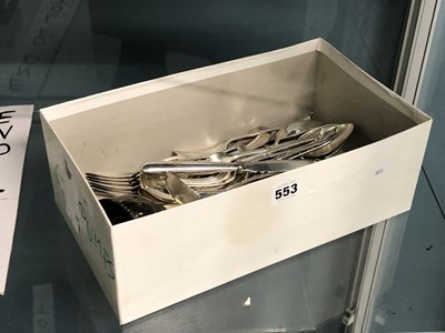 Lot 553 - A silver sugar bowl, a silver spoon together...