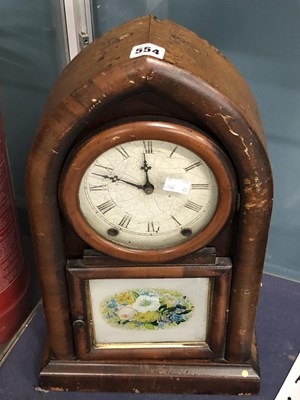 Lot 554 - An American mantle clock striking on a coiled...