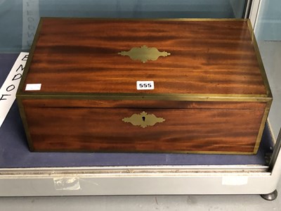 Lot 555 - A Regency brass inlaid mahogany writing slope