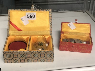 Lot 560 - Two cased Chinese interior decorated snuff...