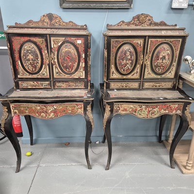 Lot 1 - A pair of 19th-century Boulle tortoiseshell...