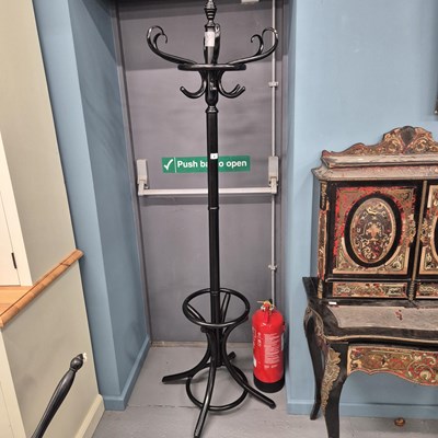 Lot 2 - A vintage ebonised bent wood coat stand