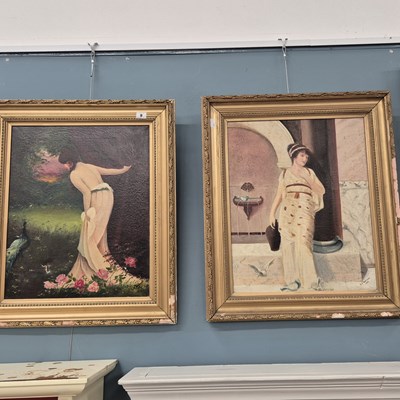 Lot 9 - After John William Godward, two Pre-Raphaelite-...