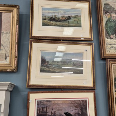 Lot 19 - Three limited edition sporting prints and two...