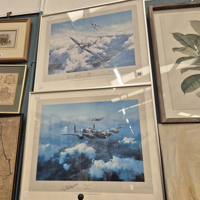 Lot 32 - A pair of signed aviation prints after Robert...