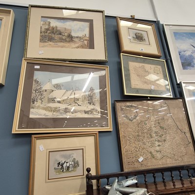 Lot 33 - Two watercolours by Susan Woolley, other...