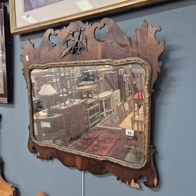 Lot 34 - A Georgian fret framed mirror
