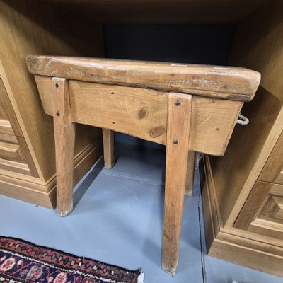 Lot 42 - A rustic pine stool